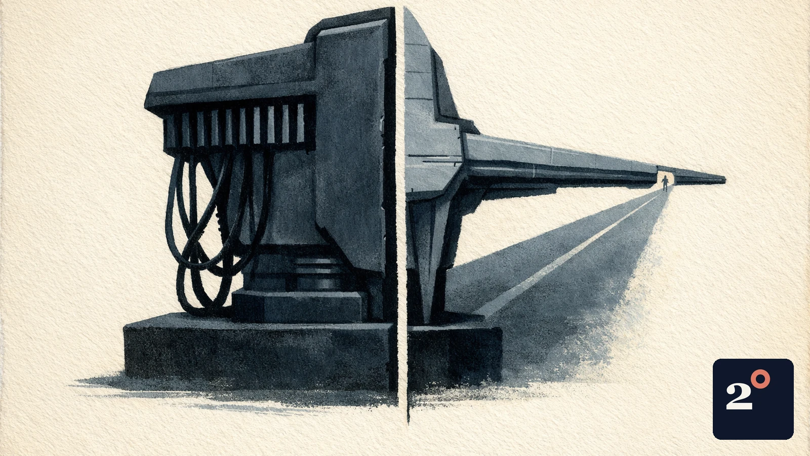 Conceptual editorial illustration for Why AI compute is cleaving into a power-bound training core and a latency-bound inference edge